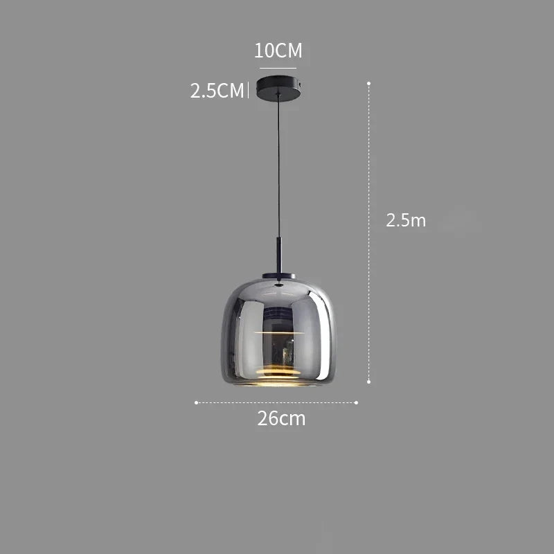 Suspension LED en Verre Nordique Élégante