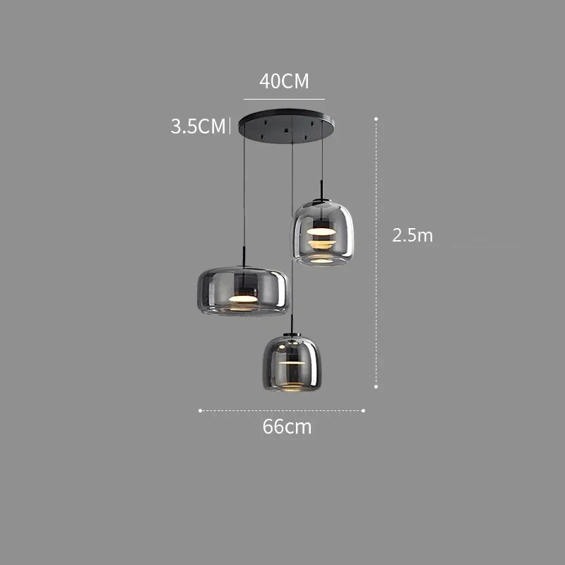 Suspension LED en Verre Nordique Élégante