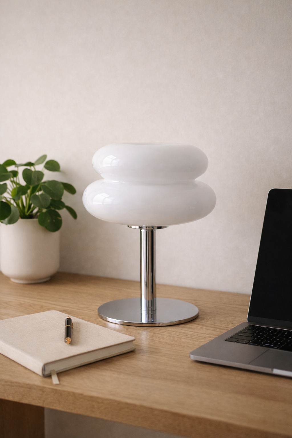 Lampe de Table Orange Laquée – Abat-jour Double