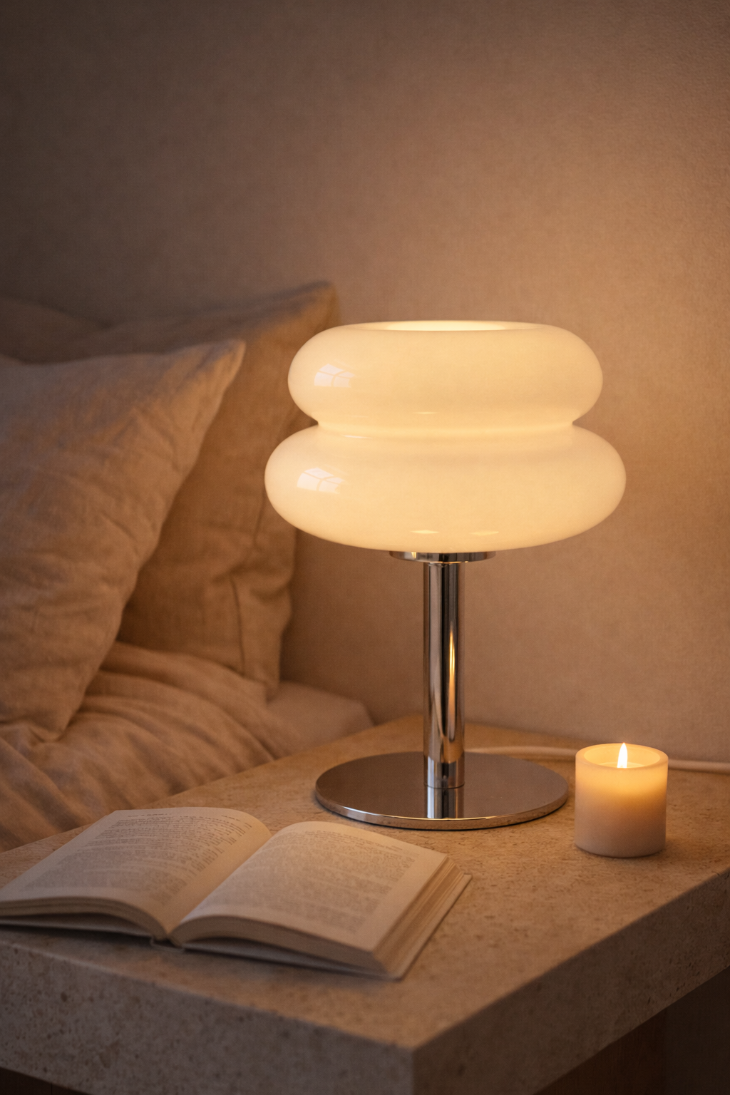 Lampe de Table Orange Laquée – Abat-jour Double