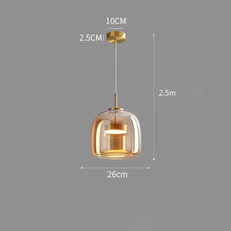Suspension LED en Verre Nordique Élégante