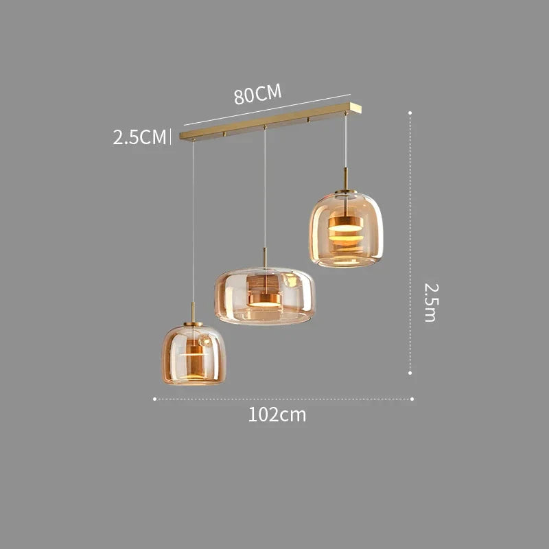 Suspension LED en Verre Nordique Élégante