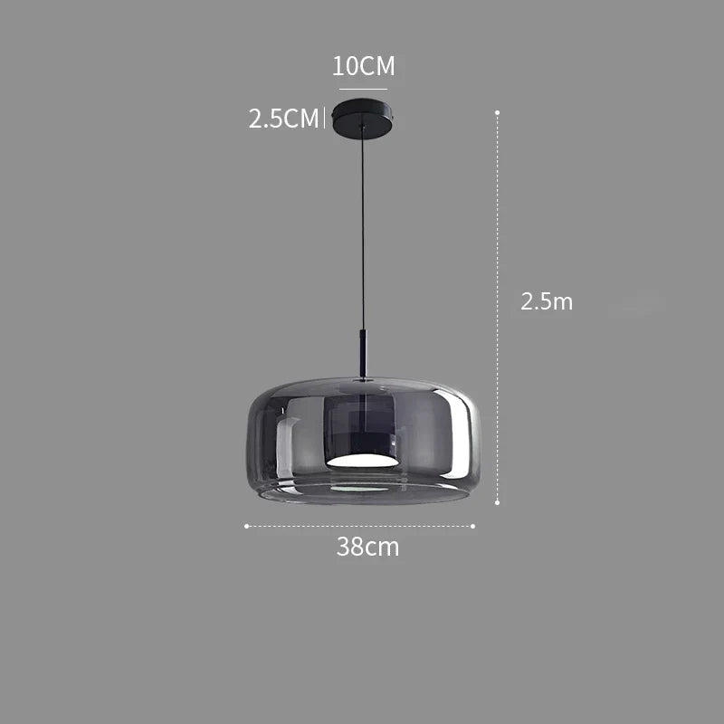 Suspension LED en Verre Nordique Élégante