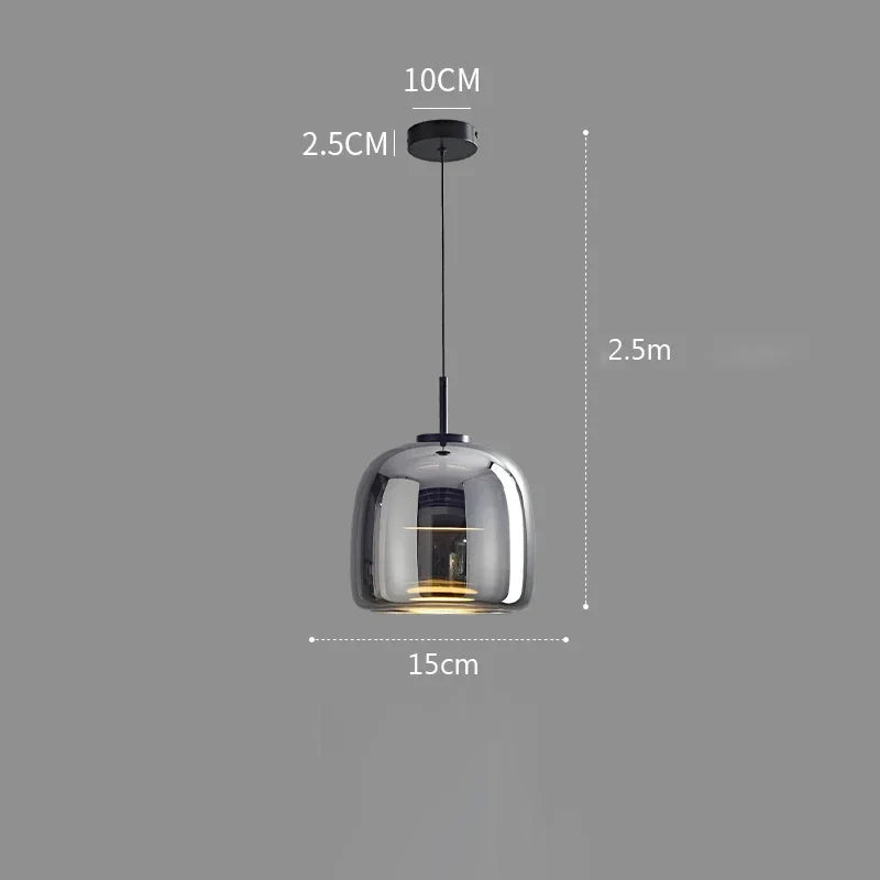 Suspension LED en Verre Nordique Élégante