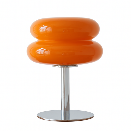 Lampe de Table Orange Laquée – Abat-jour Double