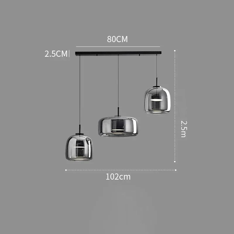 Suspension LED en Verre Nordique Élégante