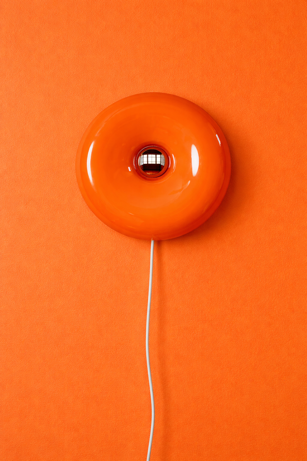 Lampe de Table Bauhaus en Verre Soufflé Orange