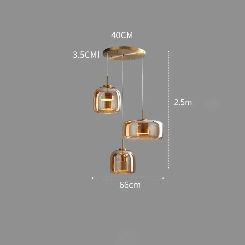 Suspension LED en Verre Nordique Élégante