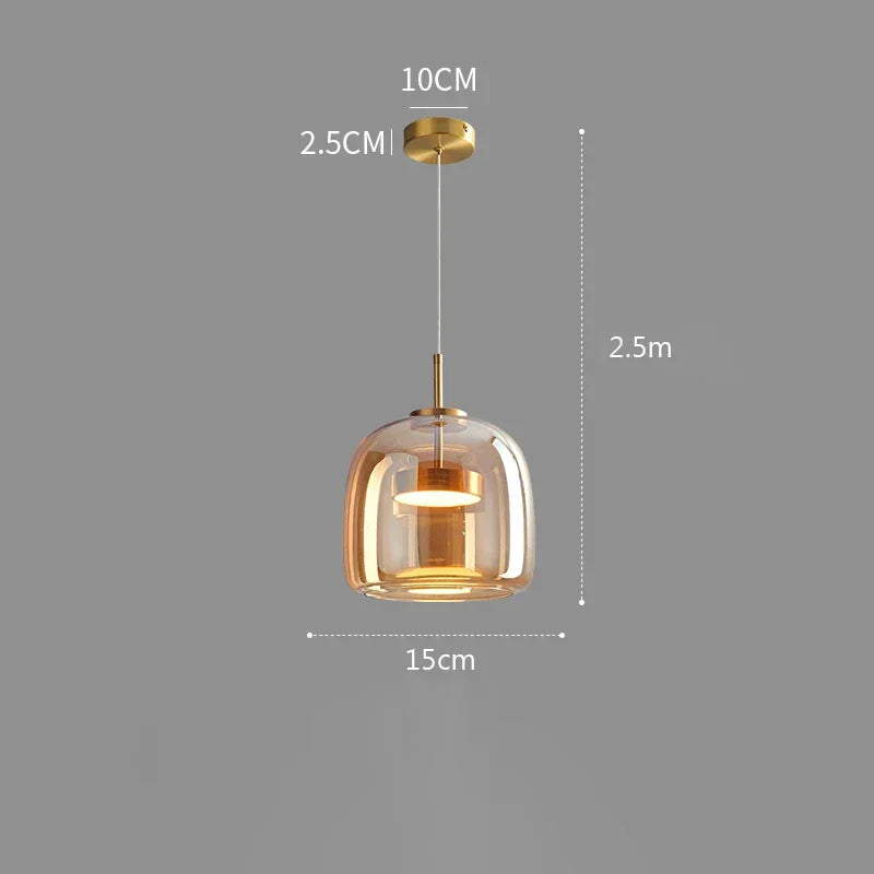 Suspension LED en Verre Nordique Élégante