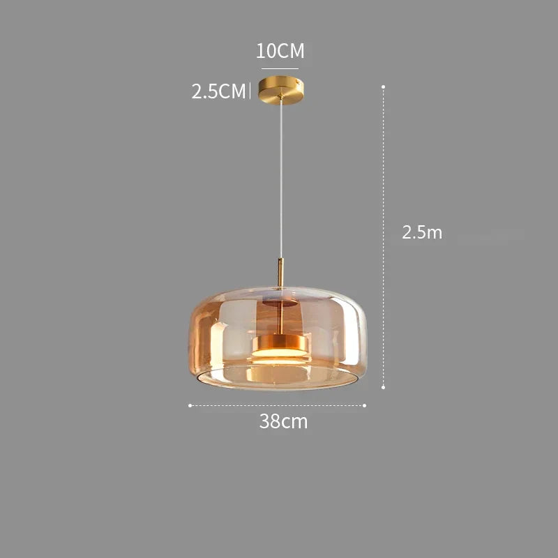 Suspension LED en Verre Nordique Élégante