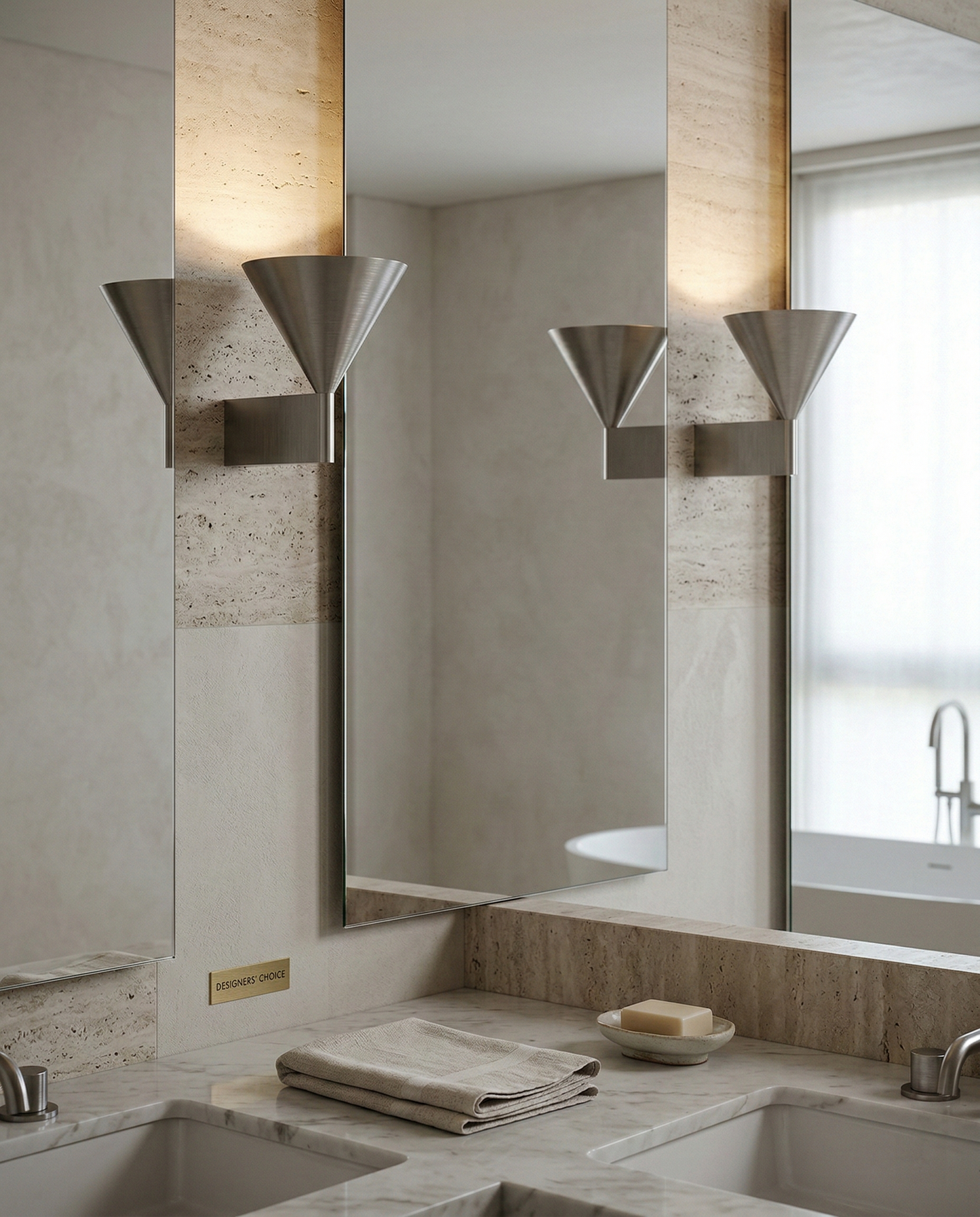 Applique Murale LED en Aluminium Brossé – Forme Conique Minimaliste