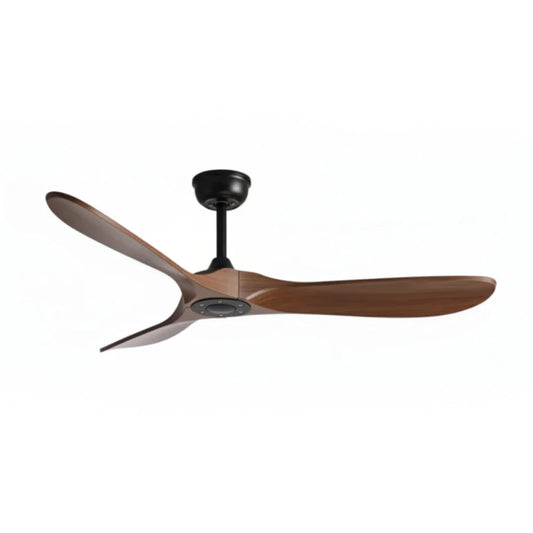 Ventilateur Plafond Silencieux Vintage - Noir et ABS Marron Foncé
